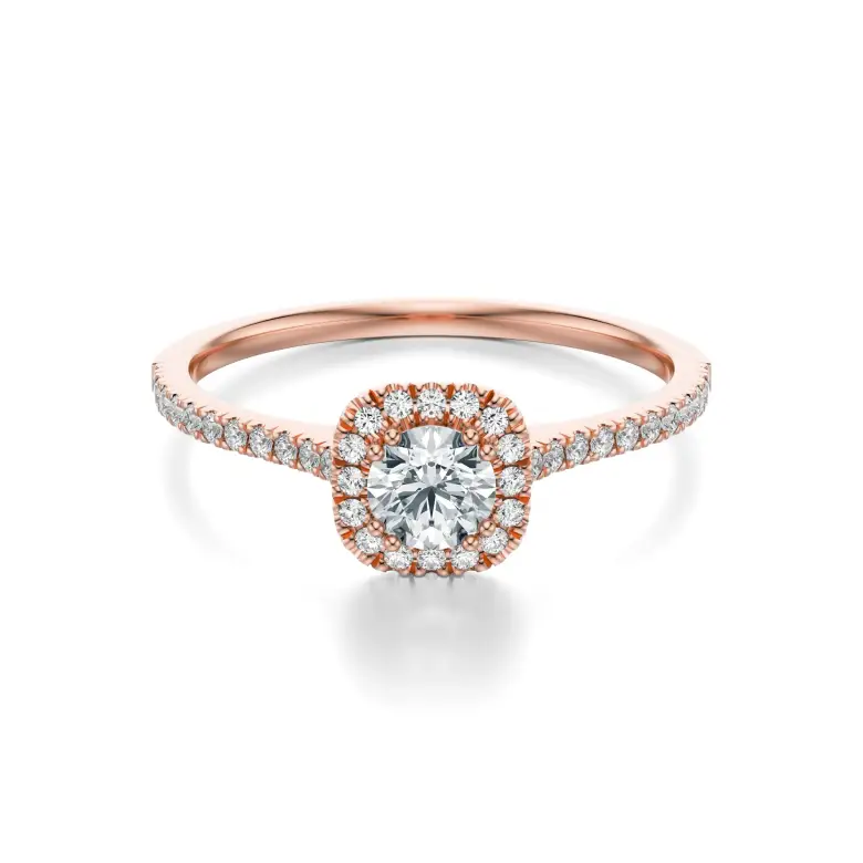 Pierścionek z różowego złota z diamentami AJPZ_087